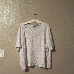 Croft & Barrow Cream Boxy Short Sleeve Blouse